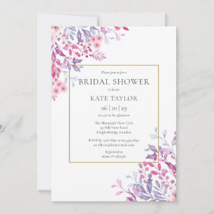 Wildflowers Floral Elegant Gold Bridal Shower Invitation