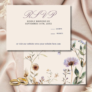 Wildflowers Floral Elegant Wedding RSVP Card