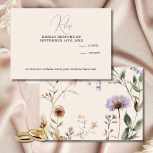 Wildflowers Floral Elegant Wedding RSVP Card