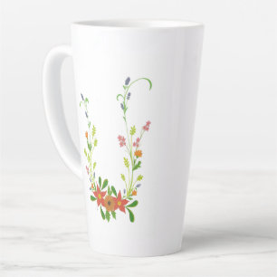 Wildflowers floral latte coffee mug