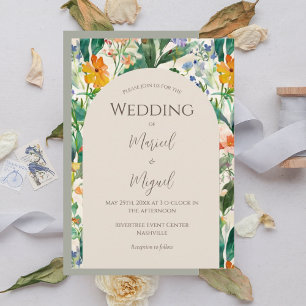 Wildflowers Floral Modern Wedding Invitation