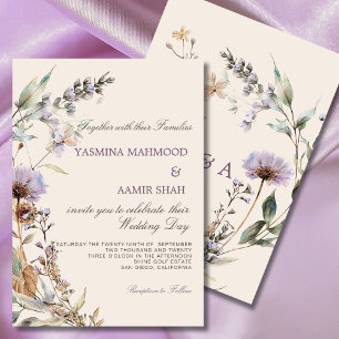 Wildflowers Floral Modern Wedding  Invitation