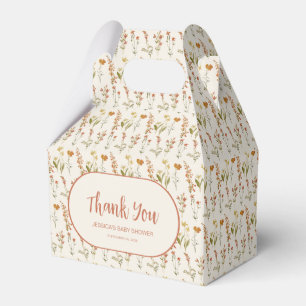 Wildflowers Floral Pattern Thank You Baby Shower Favour Box