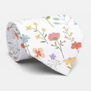 Wildflowers Floral Pattern Tie