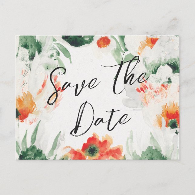 Wildflowers floral photo Save the Date Announcement Postcard (Front)