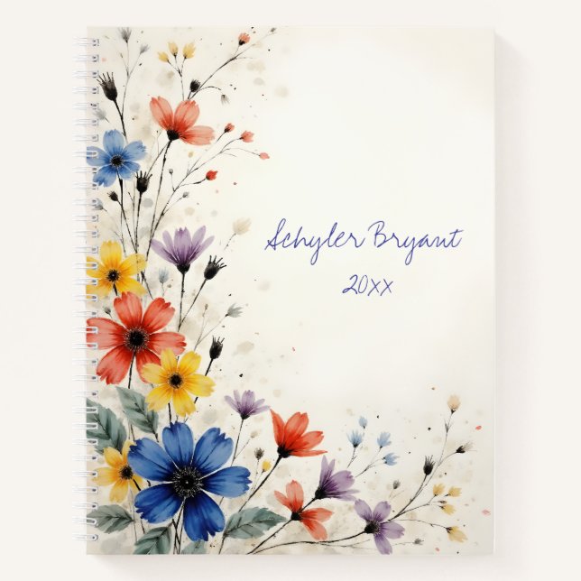 Wildflowers Floral Spiral-bound Journal (Front)