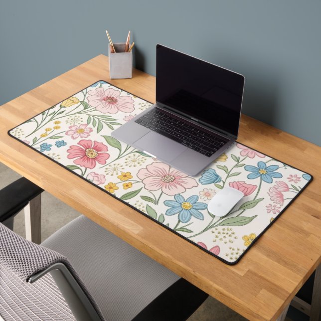 Wildflowers Floral Summer Pattern Desk Mat (Office 2)