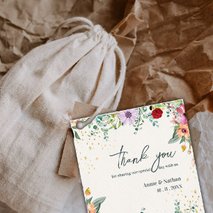 Wildflowers Floral Thank you Message Wedding Party Favour Tags
