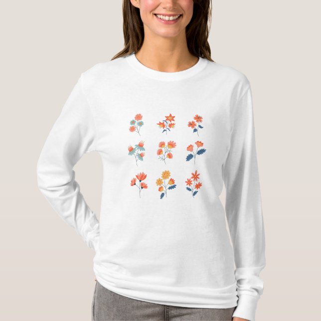Wildflowers Flowers Botanical T-Shirt (Front)