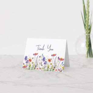 Wildflowers Folded Thank You Note Card