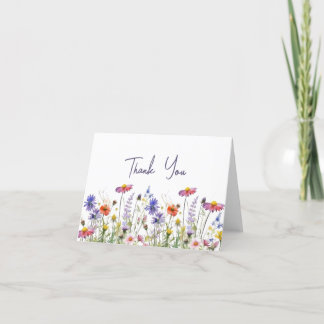 Wildflowers Folded Thank You Note Card