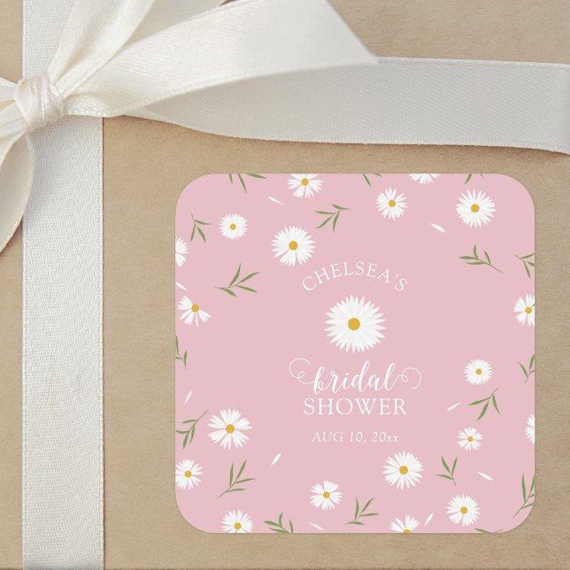 Wildflowers Foliage Greenery Garden Bridal Shower Square Sticker (Creator Uploaded)