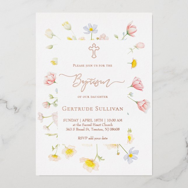 wildflowers frame Baptism (Front)