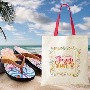 Wildflowers frame personalised beach stuff Tote Bag