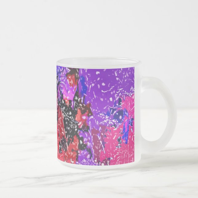 WILDFLOWERS FROSTED GLASS COFFEE MUG (Right)