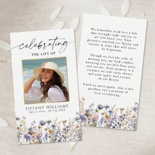 Wildflowers Funeral Celebration of Life Photo Card