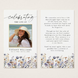 Wildflowers Funeral Celebration of Life Photo Card