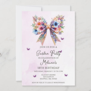  Wildflowers Garden Birthday Party Invitation