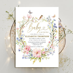 Wildflowers Garden Forest Sweet Little Baby Shower Invitation