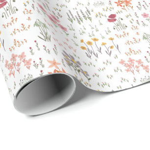 Wildflowers Garden Pattern Wrapping Paper