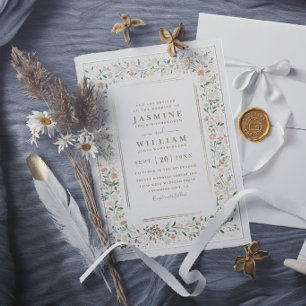 Wildflowers Garden Rustic Elegant Modern Wedding Invitation
