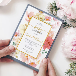 Wildflowers Gentle Floral Baby Shower Invitation