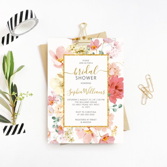 Wildflowers Gentle Floral Bridal Shower Invitation (Creator Uploaded)