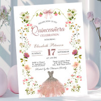 Wildflowers Glitter Dress Bow Quinceanera