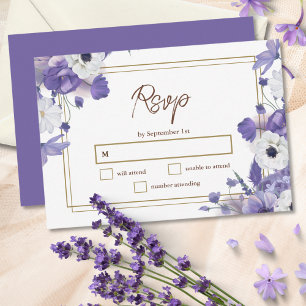 Wildflowers Gold Geometric Rustic Purple Wedding