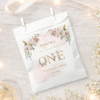Wildflowers gold Girl first birthday thank you