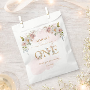 Wildflowers golr Girl first birthday thank you Favour Bags