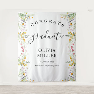 Wildflowers Graduation Backdrop decor Tapestry