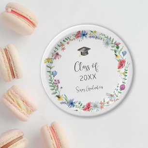 Wildflowers Graduation Paper Plate