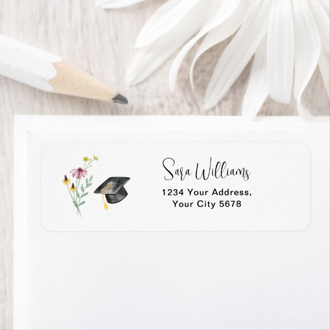 Wildflowers Graduation Party Happy Hat Address (Insitu)