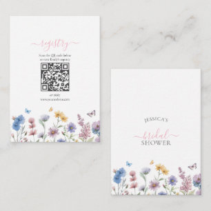 Wildflowers Greenery Bridal Shower Registry Enclosure Card