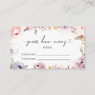 Wildflowers guess how many kisses bridal game enclosure card