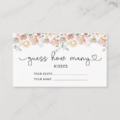 Wildflowers guess how many kisses bridal game enclosure card (Front)