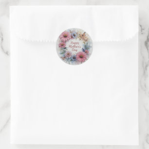 Wildflowers Happy Mother's Day Classic Round Sticker