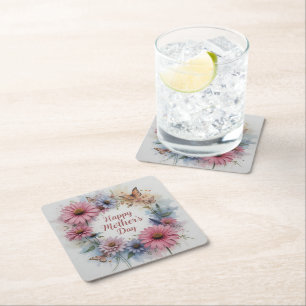 WildFlowers Happy Mother's Day Square Paper Coaster