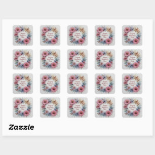 Wildflowers Happy Mother's Day Square Sticker