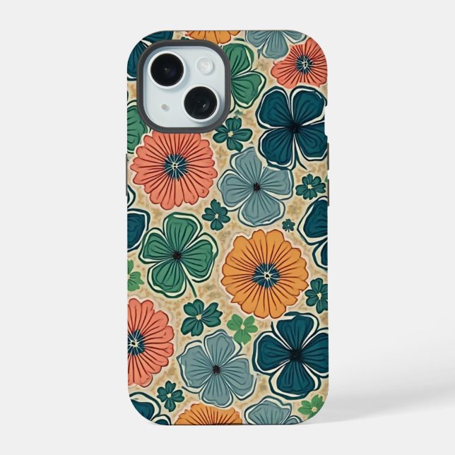 Wildflowers Harmonious Tones iPhone 15 Case (Back)