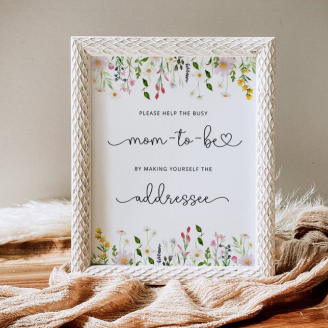 Wildflowers Help the Busy Mom Address an Envelope Poster (Creator Uploaded)
