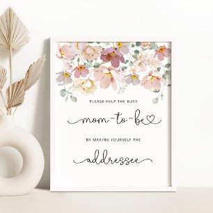 Wildflowers Help the Busy Mum Address an Envelope  Poster