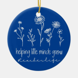 Wildflowers Helping Little Minds Grow Teacher Ceramic Tree Decoration