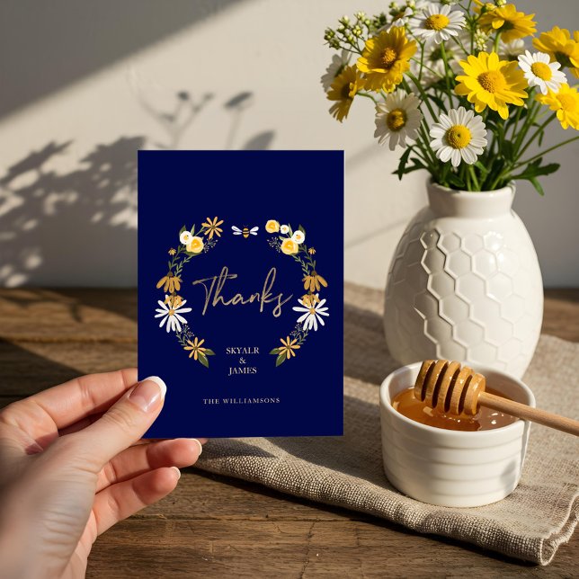 Wildflowers & Honey Bee Floral Wreath Thank You (Wildflowers & Honey Bee Floral Wreath Thank You)