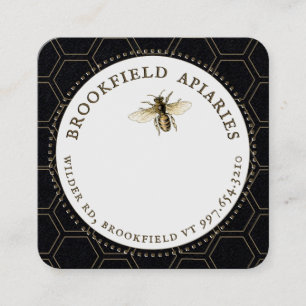 Wildflowers Honeycomb & Bee Apiary Kraft Honey     Square Business Card