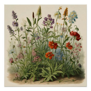 Wildflowers Illustration  Poster