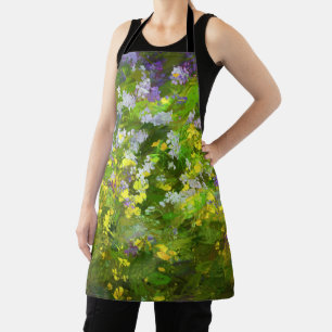 Wildflowers Impasto Painting - Original Flower Art Apron