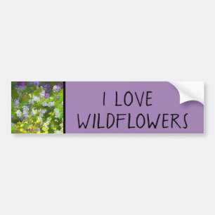 Wildflowers Impasto Painting - Original Flower Art Bumper Sticker