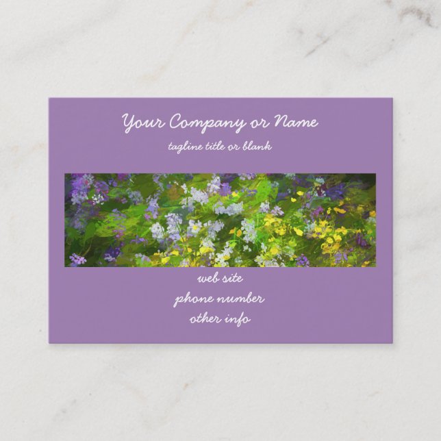 Wildflowers Impasto Painting - Original Flower Art Business Card (Front)